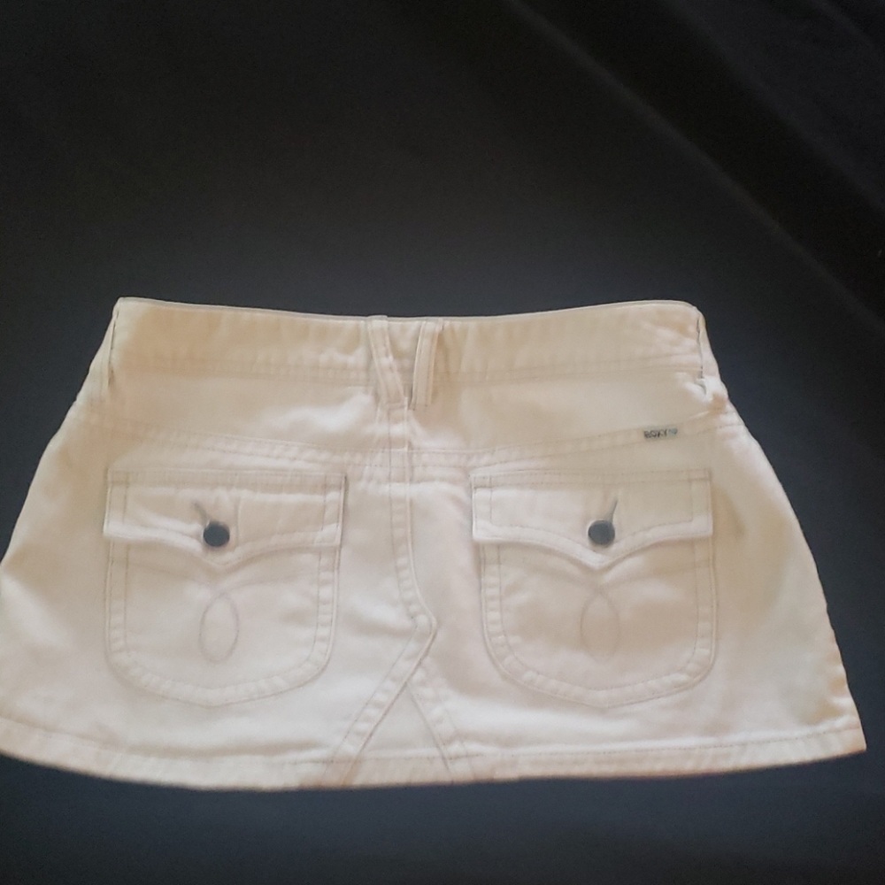 VINTAGE White Roxie Jean's Mini Skirt Size 11 - Picture 2 of 8